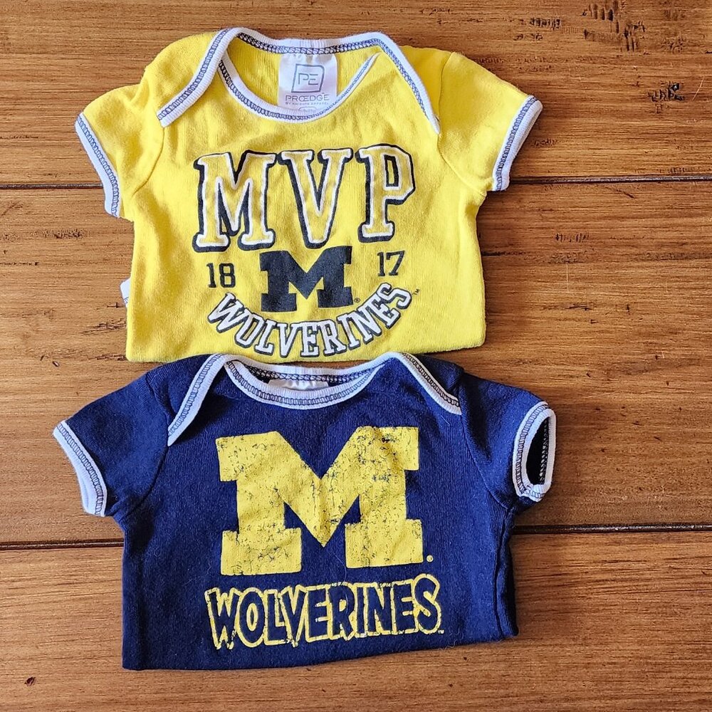 NCAA Michigan Wolverines Bodysuit Set Of 2 Size 0-3 Months